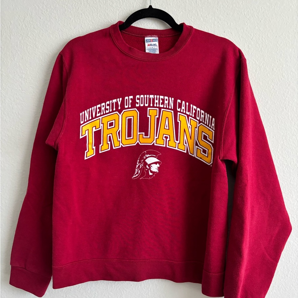 Jerzees Red Crewneck Sweater USC Trojans